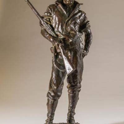 Allen George Newman  American, 1875-1940The Hiker, modeled 1904, this cast 1910  Signed: Copyright 1904 / by Allen G. Newman /Sculptor (self base, proper left),Marked: JNO Williams Inc / Bronze Foundry NY (edge of self base, proper right)Stamped: 1134 / C.23 (under)  Bronze  28 3/8 H x 13 1/2 W x 10 1/4 D inches