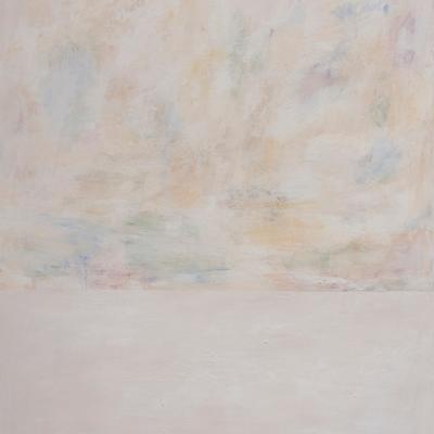 Archer Defterios  Greek-American born 2000Trace, White Composition 9, 2025  Signed: Archer Defterios (verso) Marked: White Composition 9 2025 (verso)  Acrylic, marble dust, and oil on canvas  72 x 60 inches