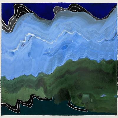 Jasmina Danowski  born 1960Pause, 2022  Signed: Jasmina Danowski (verso)  Vinyl, ink on paper  20 x 20 inches Framed: 24 x 23 3/4 inches