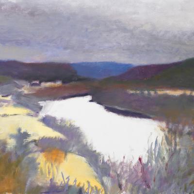 Wolf Kahn  Bend in the River  Signed lower right: W Kahn  Oil on canvas  26 x 31 inches