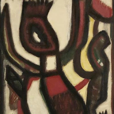 Jean-Michel Atlan  Untitled, 1955  Signed: Atlan lower right  Oil on canvas  21 1/2 x 18 1/4 inches Framed: 31 x 27 inches