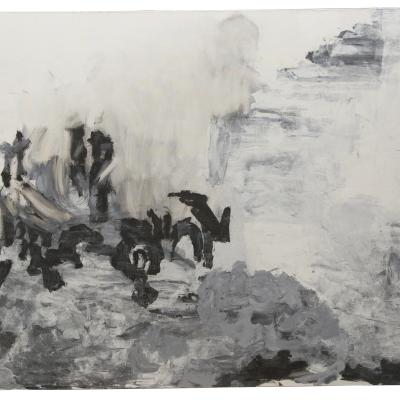 François Aubrun  Untitled #395, 1970  Signed verso  Oil on canvas  51 x 76 3/4 inches