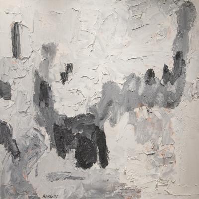 François Aubrun  Untitled #159, 1962  Signed lower left center  Oil on canvas  51 x 51 inches