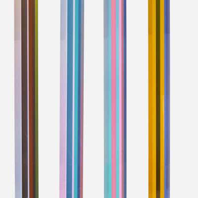 Vasa Velizar Mihich  Towers #1123, 1977  Signed: #1123 Vasa 77’ at base of one element  Acrylic, cast and laminated  99 x 6 1/2 x 5 3/4 inches each 103 x 13 x 13 inches with base