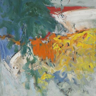 James Hiroshi Suzuki  Untitled, 1960  Signed: Suzuki (l.r.) and J. Suzuki 1960 (verso) Inscribed: BIBI (verso)  Oil on canvas  26 x 19 1/2 inches Framed: 36 5/8 x 30 5/8 inches