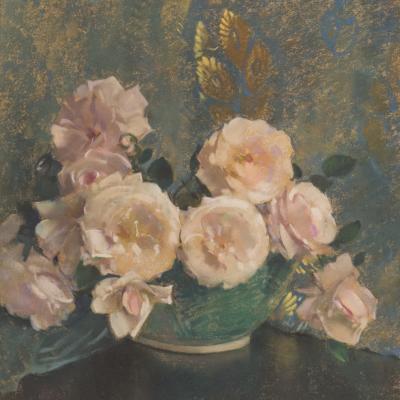 Laura Coombs Hills  Vanfleet Roses  Signed upper left: Laura Hills; titled verso  Pastel on artist board  20 x 18 inches Framed: 27 x 24 1/2 inches