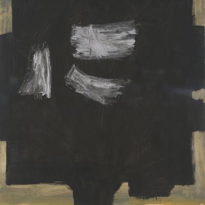 Emerson Woelffer  Madrid, 1959  Signed and dated lower left; titled lower right  Oil and mixed media on paper  26 3/4 x 20 3/8 inches Framed: 34 3/4 x 27 3/4 inches  This piece is a companion to "Forio" (1959)