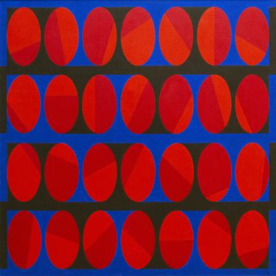 Claude Bentley  Partial Eclipse, 1974  Signed: Claude Bentley lower right  Acrylic on canvas  39 1/2 x 39 1/2 inches