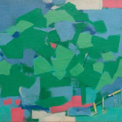 Carl Holty  Federation  Signed: Holty (l.r.)  Oil on canvas  16 x 24 inches Framed: 24 x 32 inches  Marked: Federation (verso)