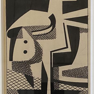 Carl Holty  Ink Study IIII A Sketchbook #4, c. 1935  Signed: Holty Estate signature stamp lower right  Ink and graphite on paper  6 5/8 x 4 3/8 inches sight Framed: 16 1/2 x 14 1/2 inches