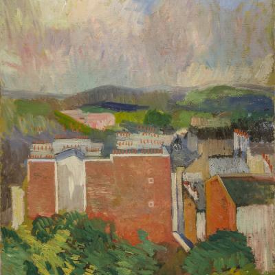 Paysage aux Batiments Rouges