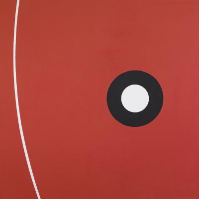 Alexander Liberman  Alpha Omega, 1962  Signed, titled, and dated verso  Oil on canvas  36 x 36 inches