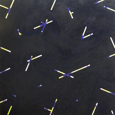 Georges Noël  News Palimpseste, 1970  Signed and dated verso  Mixed media on canvas  61 3/8 x 61 3/8 inches