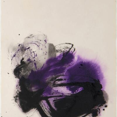 Cleve Gray  Gesture: Purple, 1976  Signed: Gray - '76 lower right  Mixed media on paper  30 x 22 inches  Framed: 40 1/2 x 32 3/4 inches