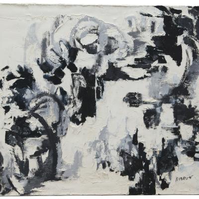 François Aubrun  Untitled #266, 1963  Signed verso  Oil on canvas  23 5/8 x 23 5/8 inches