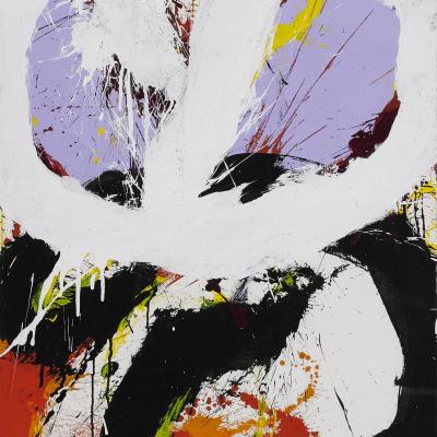 <span class="artist"><strong>Norman Bluhm</strong></span>, <span class="title"><em>Lavender, Red, White, Black</em>, 1967</span>