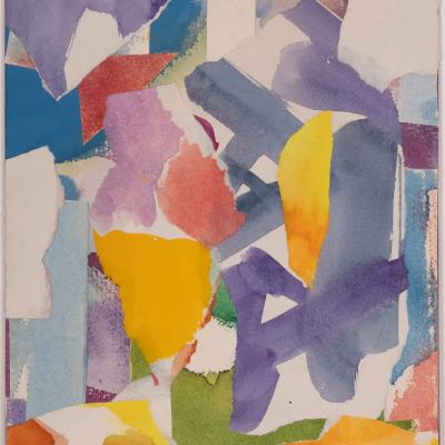 Carl Holty  Collage I, 1959  Signed: C Holty 59 lower left  Watercolor and gouache, collage  13 1/2 x 9 inches Framed: 22 1/2 x 17 inches