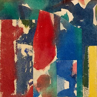 Carl Holty  Collage #388, 1958  Signed: Carl Holty 58 lower left  Gouache and collage on paper  12 x 9 Inches Framed: 19 1/2 x 16 1/2 Inches