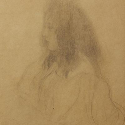 Brustbild eines Maedchens im Profil nach links-Gustav Klimt