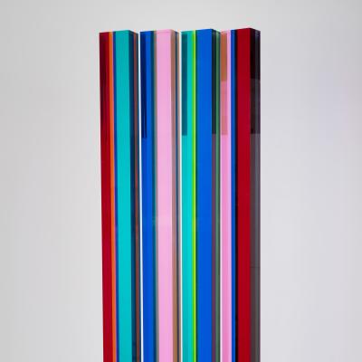 Vasa Velizar Mihich  Four Columns (#1447), 1979  Incised with signature, number, and date: #1447 Vasa 79  Cast acrylic in fitted wood base  76 x 30 x 12 inches