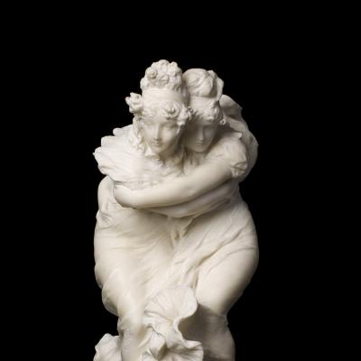 Charles Adrien Prosper d'Épinay  Le Cyclone, Circa 1880-90  Signed and titled: P. d'Épinay / LE CYCLONE  White marble  20 1/2 H x 10 W x 5 D inches