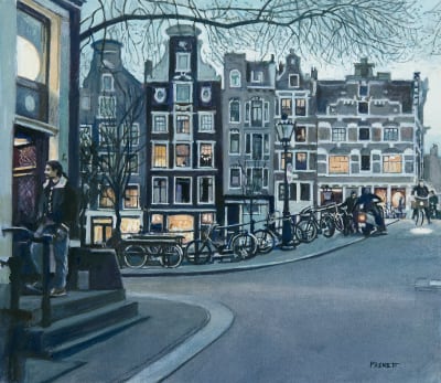 David Paskett PPRWS Hon. RE, Street Corner, Amsterdam