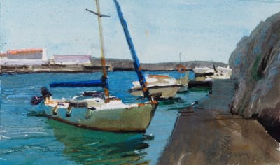 John Newberry RWS, Yacht, Cala Font, Minorca