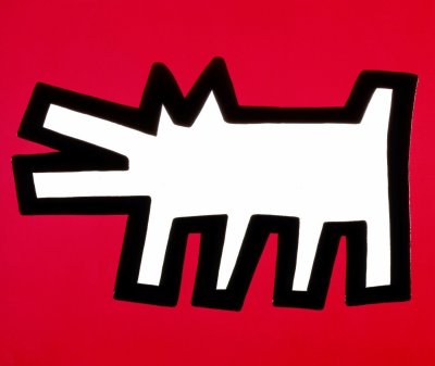 Keith Haring, Red Dog (Icons), 1990