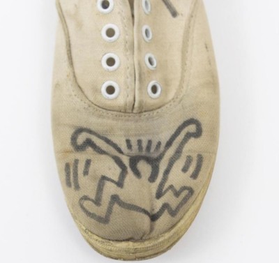 Keith Haring, Signed and Illustrated Plimsoles, (circa) Early 1980s