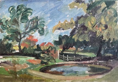 Rupert Lee (1887-1959)Pond near Iver Heath, Bucks, c. 1930's
