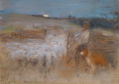 Edward Stott (1885-1918)The Sheep Fold, 1898