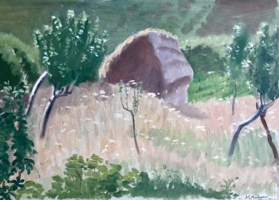 Dorothea Maclagan (1895-1982)Landscape with Haystack, 1930's