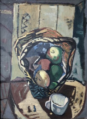 Kenneth Lauder (1916-2004)Basket of Apples and Cup, 1949