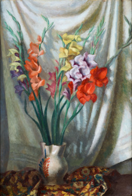 Roger Fry (1866-1934)Still Life with Gladioli in a Decorated Vase, 1930
