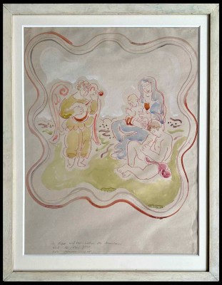Duncan Grant (1885-1978)Figure Group (Christmas Card), 1925