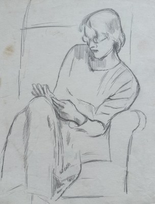 Roger Fry (1866-1934)Vanessa Bell Sewing, c. 1917