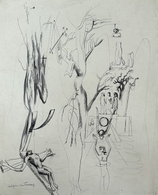 William Crosbie (1915-1999)Surrealist Composition (Religious Controversy), 1938
