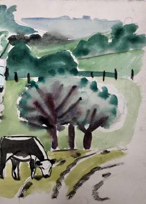 Carlos Carnero (1922-1980)Paysage avec vache, c. 1948
