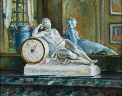 Roger Fry (1866-1934)Still Life with Louis XVI Clock, 1927