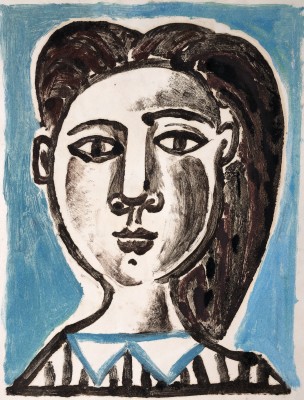 Carlos Carnero (1922-1980)Buste de femme (bleue), c. 1950