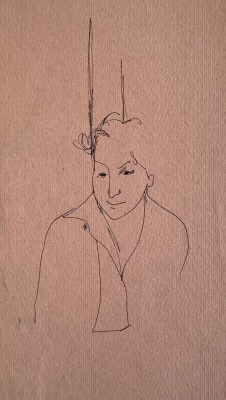 Edward Wolfe, Self Portrait on Pink Paper, c. 1930s