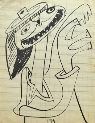René Audebès (1921-1993)Figure with Hat, 1944