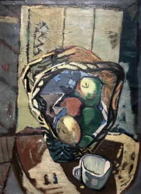 Kenneth Lauder (1916-2004)Basket of Apples and Cup, 1949