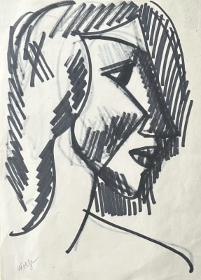 Edward Wolfe (1897-1982)Cubist Head in Profile, c. 1930s
