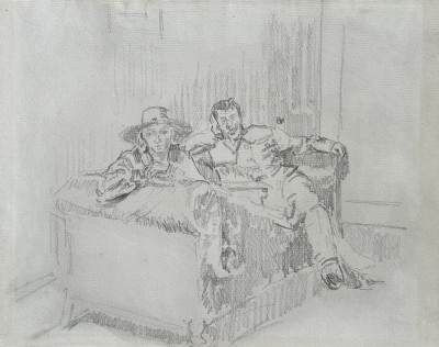 Walter Sickert (1860-1942)Interior with Two Figures (Grace and John Wheatley), c. 1915