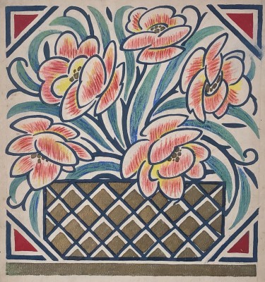 Nicolas Sorokine (b. 1892)Flower Design, c. 1920