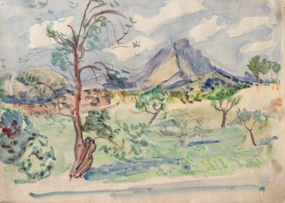 Roger Fry (1866-1934)The Carob Tree - Mediterranean Landscape, c. 1920s