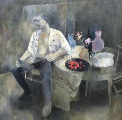 Odine Rolando (1933-2020)Interior with Man Reading, c. 1960s