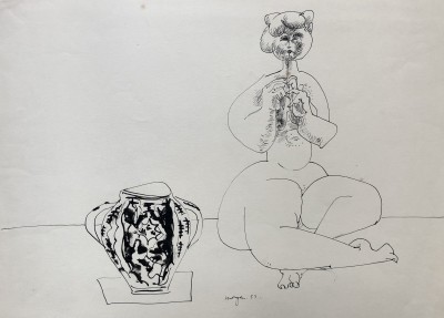 Glyn Morgan (1926-2015)Nude with Urn, 1952