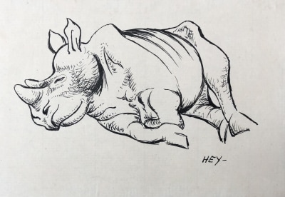 Cicely Hey (1896-1980)Rhinoceros , c. 1922